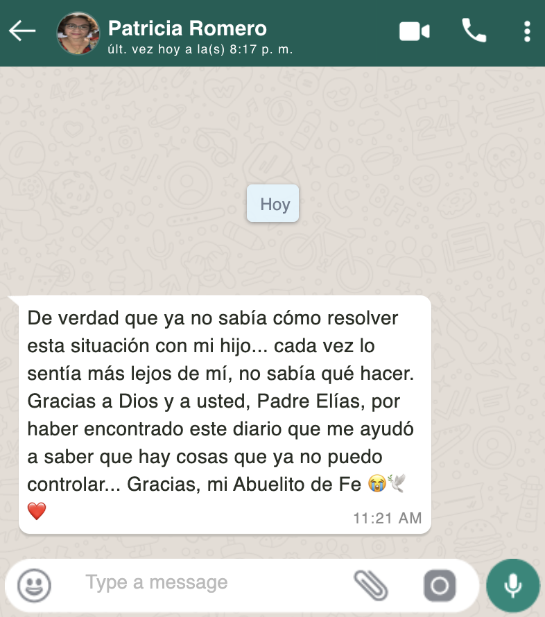 Testimonio de una lectora de 21 Días de Paz